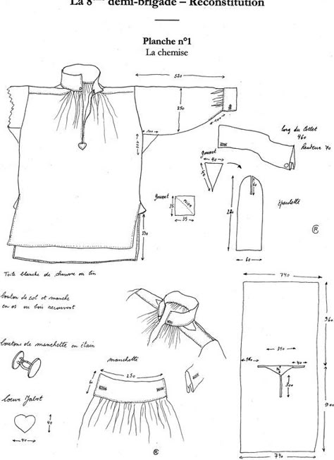 Pirate Shirt Sewing Pattern, Pirate Shirt Pattern, Historical Clothing Patterns, Medieval Shirt, 18th Century Costume, T Shirt Pattern, 18th Century Clothing, Pirate Shirts, Costume Patterns