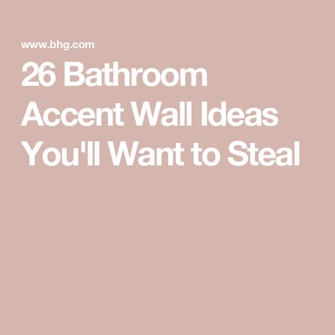 26 Bathroom Accent Wall Ideas You'll Want to Steal Bathroom Decor Ideas Wallpaper, Tile Wall Behind Vanity Bathroom, Small Bathroom Statement Wall, Bathroom Wall Ideas Tile, Bathroom Accent Walls Ideas, Powder Room Tile Accent Wall, Simple Accent Wall Ideas Bathroom, Accent Wall Powder Room Ideas, Accent Tile Bathroom Wall Shower Ideas