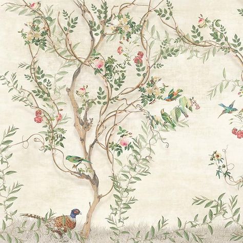 COCODECO Birds Wallpaper, Classic Wallpaper, Chinoiserie Wall, Vintage Chinoiserie, Bedroom Wallpaper, Chinoiserie Wallpaper, Standard Wallpaper, Bird Wallpaper, Bird Tree