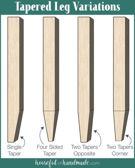 Diy Tapered Table Leg, Tapered Legs Furniture, How To Make A Tapered Table Leg, Tapered Table Legs Diy, How To Make Table Legs Easy Diy, Furniture Legs Ideas Wood, Diy Furniture Legs Ideas Wood, Diy Table Legs Ideas, Diy Table Legs Wood