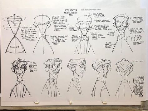 Here’s the Milo Thatch Model Sheet showing the head “Turnaround”, in his museum garb. #milothatch #modelsheet #atlantisthelostempire… Head Turnaround, Character Turnarounds, Milo Thatch, Disney Atlantis, Body Cartoon, Disney Art Style, Character Turnaround, Atlantis The Lost Empire, Character Model Sheet