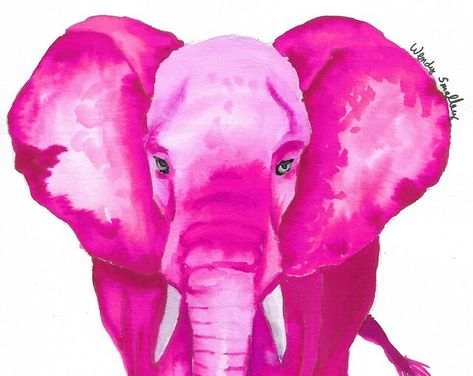 DAWWatercolor - Etsy Pink Elephant Wallpaper, Aquarel Painting, Song Stuck In Your Head, Magazine Wall Art, Elephant Painting Canvas, Summer Prints Wallpaper, Pink Paintings, Easy Art Ideas, Watercolor Simple