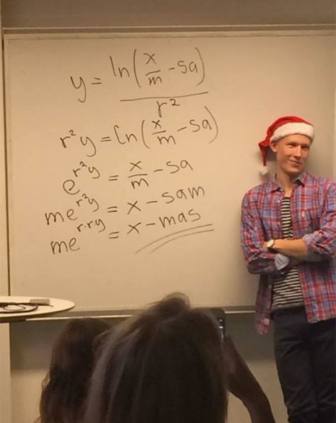 This Math Teacher Solves For 'x'-mas Ingenieur Humor, Nerdy Jokes, Studera Motivation, Nerd Jokes, Funny Internet, Math Jokes, Nerd Humor, Math Humor, Science Jokes