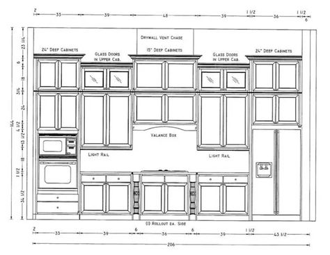 1 WALL CABINET ELEVATION - Etsy Laundry Room Cabinet, Kitchen Cabinets Elevation, Cabinet Glass Doors, Kitchen Floor Plan, Kitchen Cabinet Layout, Kitchen Breakfast Nooks, Kitchen Construction, Kitchen Layout Plans, Elevation Drawing