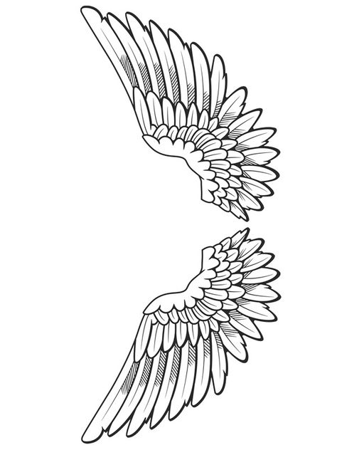 Angel's Wing Tattoo, Wings Stencil Tattoo, Wing Sketch Tattoo, Wing Tattoo Sketch, Wings Outline Tattoo, Wing Tattoo Drawing, Back Tattoo Angel Wings, Wings Tattoo Sketch, Angles Tattoos