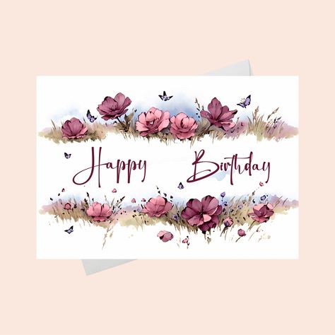 Happy 92nd Birthday, Happy Birthday Floral, 92nd Birthday, Birthday Wishes Greetings, Cute Thank You Cards, Greeting Card Birthday, Flower Birthday Cards, Flowers Printable, Happy Birthday Template