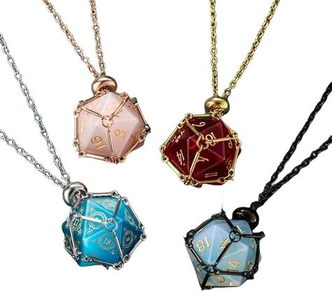 Amazon.com: D20 Dice Cage Necklace for DND Fans, Customizable D20 Dice Cage Holder Stylish O Chain Design Jewelry Gift for DND Lovers : Clothing, Shoes & Jewelry Cage Necklace, Caged Necklace, D20 Dice, Gender Envy, Pretty Jewelry, Chain Design, Outfit Making, Design Jewelry, Kids Luggage