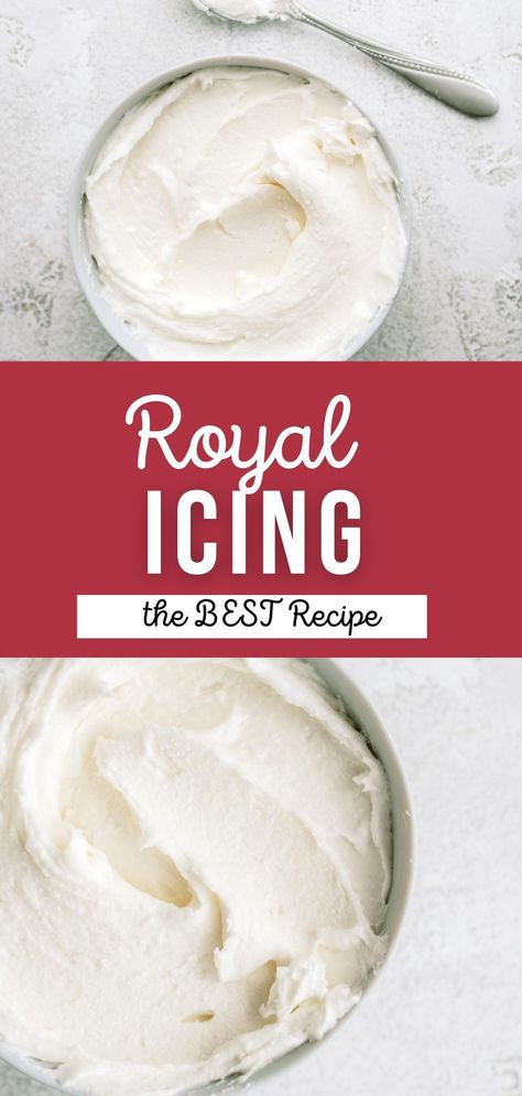 This is the best Royal Icing Recipe (without meringue powder) and is your ticket to icing success! If you are making gingerbread cookies or sugar cookie cut-outs for Christmas this year or just need a really sturdy icing, this Royal Icing recipe is it! It’s only three ingredients whipped together until fluffy and stiff. It’s very sweet and really reliable, even for your gingerbread houses! Royal Icing Recipe Without Meringue, Stiff Royal Icing Recipe, Best Royal Icing Recipe For Cookies, Royal Icing Recipe Without Meringue Powder, Best Royal Icing, Cheesecake Deserts, Fluffy Icing, Gingerbread House Icing, Best Royal Icing Recipe