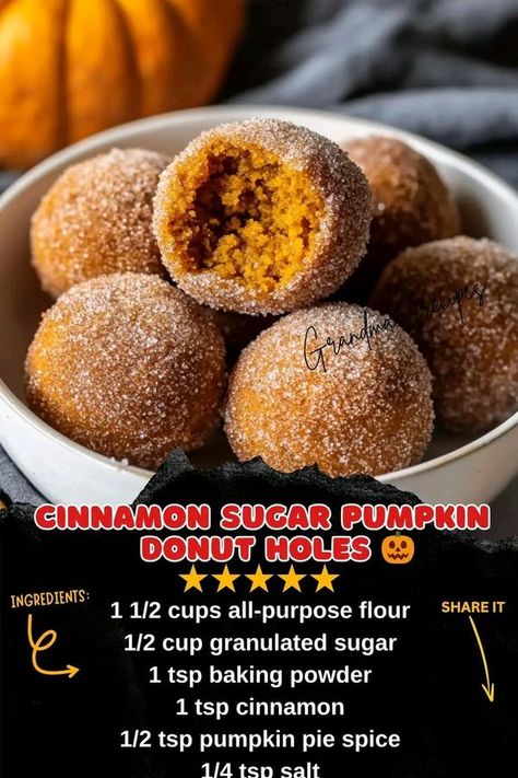 Easy Crockpot Recipes | 🍩 Cinnamon Sugar Pumpkin Donut Holes 🎃 | Facebook