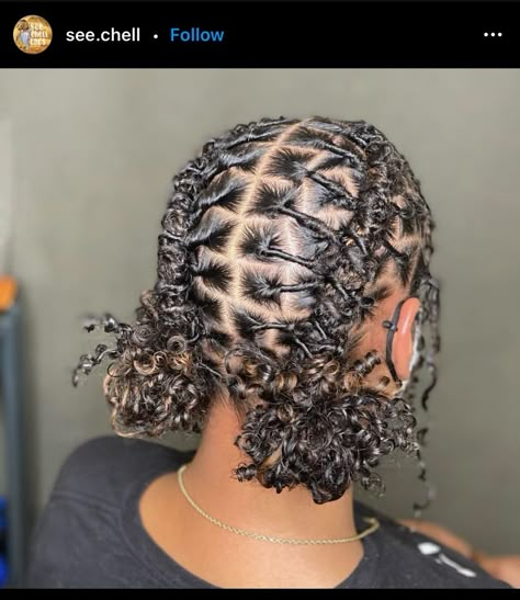 Twisted Back Loc Styles, Short Loc Styles Barrel Twist, Loc Coil Styles, 2 Barrel Twist Locs Women, Barrel Twist Women, Short Locs Styles For Women, Dread Hair Styles, Loc Space Buns, Barrel Roll Locs