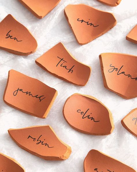 Terra Cotta Wedding, Name Places, Party Names, When I Get Married, Napkin Folding, Wedding Name, Sweet Table, I Got Married, Place Names