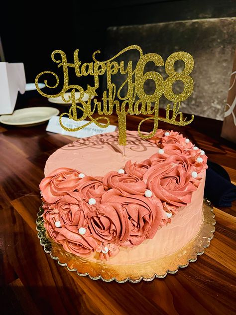 Mauve colored buttercream 68th Birthday Cake, 68th Birthday, 68 Birthday, Mauve Color, Butter Cream, Cake Decorating, Birthday Cake, Cake, Birthday