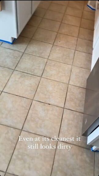 I’ve never liked my kitchen tile but removing and replacing would be a pretty big project. Paint makes a huge impact everywhere else so why not on my floors?? I’m no stranger to painted tile but I decided to use a new product! Will it withstand the heavy use in a kitchen?? I’m testing out the Rustoleum Floor Coating Kit. This 3 step system is specifically meant for this kind of project and is usable on a variety of floor types. I bought 3 to cover my kitchen but I only ended up ne… How To Put Peel And Stick Tile Over Ceramic Tile, How To Replace Kitchen Tile Floor, Tile Removal Floor, Kitchen Floor Tile Paint Before And After, How To Paint Kitchen Tile Floor, Staining Ceramic Tile Floors, Update Kitchen Tile Floor, Update Tile Floor On A Budget, Tile Staining