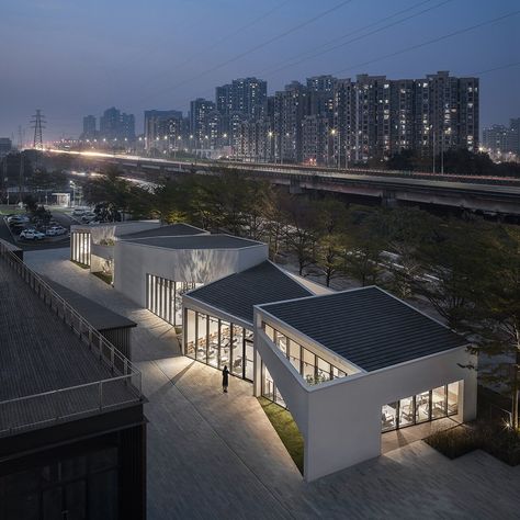 Mozhao Architects, Living Art Pavilion, Shenzhen, 2018 Decor House Ideas, Interlocking Concrete Blocks, Art Pavilion, Architectural Presentation, Art Live, Mix Use Building, Artistic Space, Exposed Concrete, Living Art