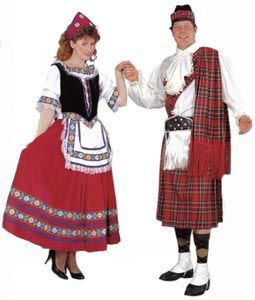 Traditional scottish clothing Scottish Traditional Dress, Traditional Scottish Clothing, Scottish Traditions, Scottish Lowlands, English Outfit, Scottish Costume, Norwegian Clothing, Scotland Culture, Uk Culture