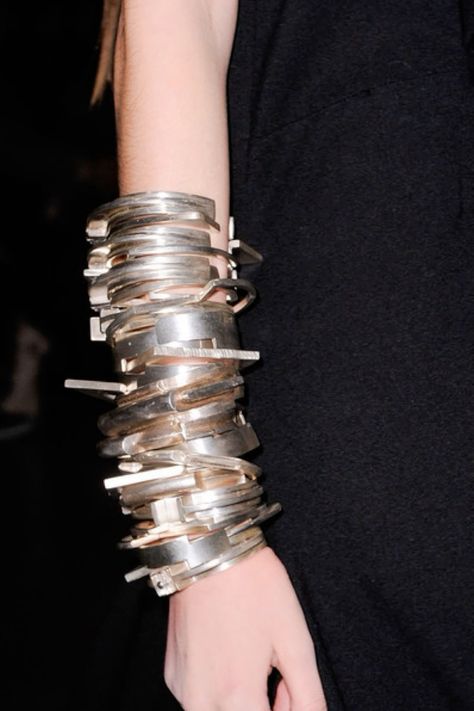 Body Adornment, Statement Fashion, Arm Party, Bangles Bracelets, Ann Demeulemeester, Contemporary Jewellery, Shiny Things, Arm Candy, Fashion Details