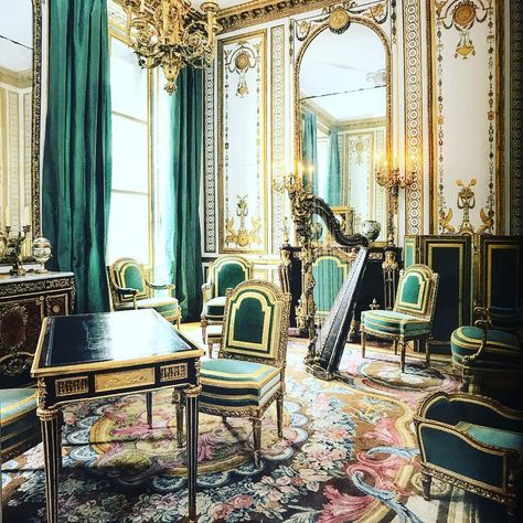 The cabinet dore, on the 2nd floor of the Chateau of Versailles, is one of the most beautiful rooms of the queens apartments ⚡️⭐️💥 Academia Aesthetics, Style Français, Palace Of Versailles, Louis Xiv, Louis Xvi, Museum Of Fine Arts, Marie Antoinette, 2nd Floor, Beautiful Interiors