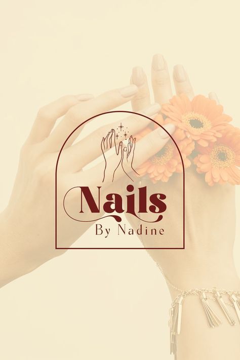 Modern Feminine Nail Artist Logo logobook Nail Art Business, Nail Logos Ideas, Small Nail Art, Nail Artist Logo, Business Card Logo Design, Make Your Own Logo, Handmade Logo, Salon Logo Design, Small Nail