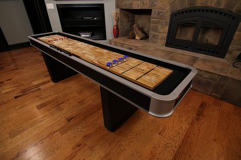 Best Shuffleboards 2020: Full-Sized and Tabletop Options for Game Room - Rolling Stone Basement Game Room Ideas Family, Hangout Room Ideas Teen Lounge, Contemporary Transitional Living Room, Table Shuffleboard, Teen Hangout, Shuffleboard Tables, Basement Games, Home Entertainment Furniture, Shuffleboard Table