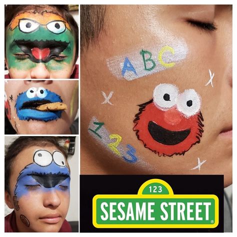 Sesame Street Makeup Ideas, Oscar The Grouch Makeup, Sesame Street Face Paint, Street Makeup, Oscar The Grouch, Facepainting Ideas, Facepaint, Halloween Boo, Monster Cookies