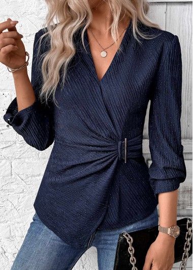 Dressy Blouses For Wedding, Elegant Tops For Women, Flattering Tops For Large Bust, Casual Tops For Women Classy, Peplum Top Outfits, Long Sleeve V Neck Shirt, V Neck Long Sleeve Shirt, Over 60 Fashion, V Neck Shirt