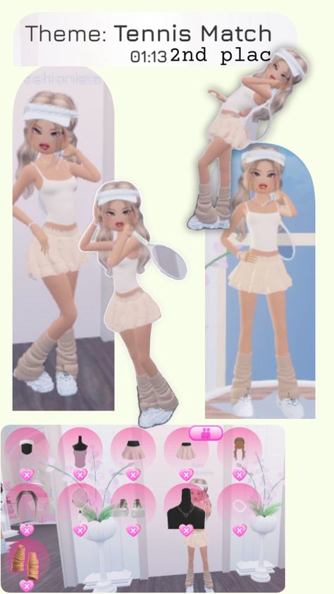 Gym Dress, Theme Dress, Tennis Match, Combo Dress, Book Art Diy, Roblox Roblox, Themed Outfits, Digital Art Girl, Dress To Impress