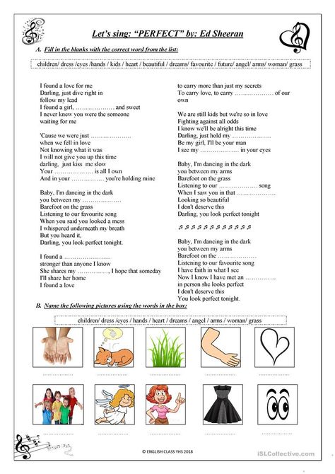 Song In English, Activities In English, Songs In English, Teaching Adjectives, Perfect Lyrics, Music Activity, Nursery Rhymes Activities, English Adjectives, Lovely Song