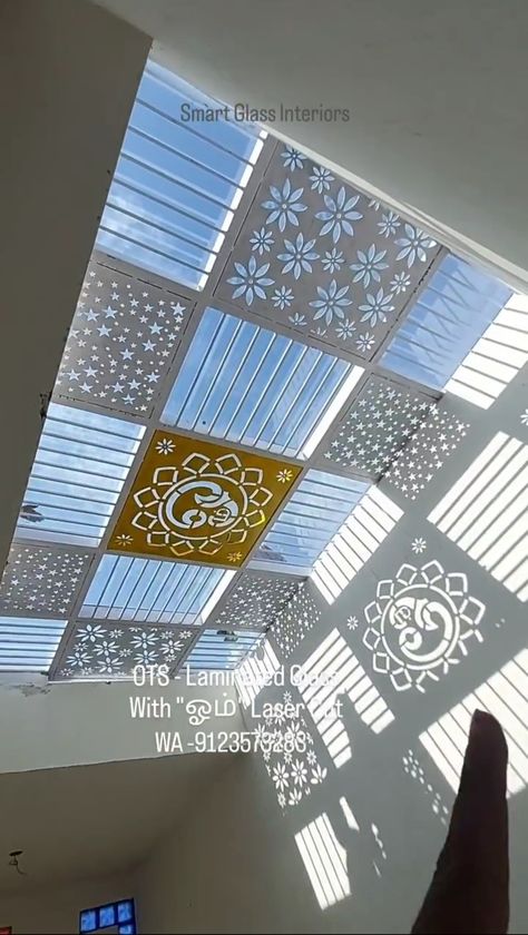 Ots Grill Designs, Skylight Grill Design, Cnc Ceiling Design, Elevation Grill Design, Temple Glass, Jali Designs, Grill Designs, Balcony Roof, Advance Technology