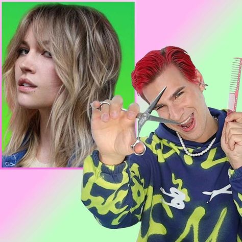 TikTok's Trendiest Haircut 🔥(Shag Haircut tutorial) | TikTok's Trendiest Haircut 🔥(Shag Haircut tutorial) | By Brad Mondo - Facebook How To Give Yourself A Shag Haircut, Shaggy Bangs Tutorial, How To Do A Shag Haircut, Long Shag Haircut Diy, Shag Haircut How To, Brad Mondo Haircut Tutorial, Diy Curly Shag Haircut, Before And After Shag Haircut, Shag Bangs Tutorial