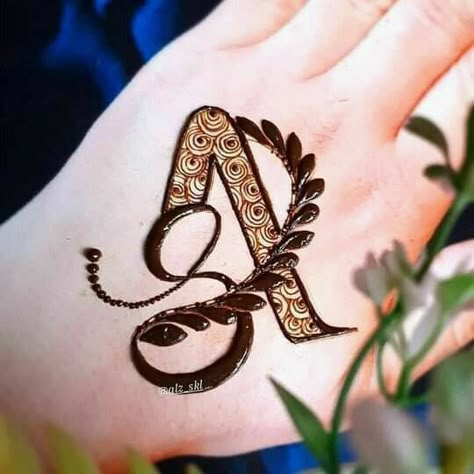 A Alphabet Tattoo, Pakistani Mehndi Design, Tattoo Mehndi Design, Latest Finger Mehndi Designs, Tikki Mehndi, Tattoo Mehndi, Alphabet Tattoo, A Alphabet, Pakistani Mehndi