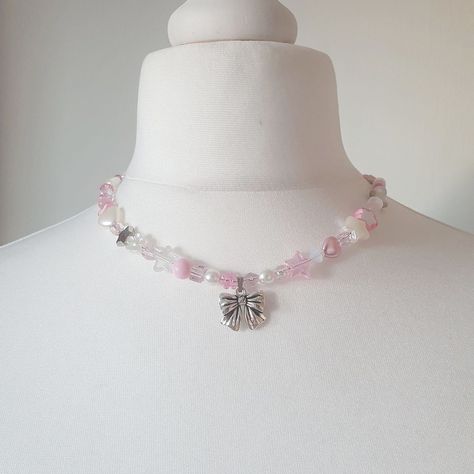 Dainty Rose Necklace, Pearl Cross Necklace, Clear Necklace, Dream Things, Bff Jewelry, Bow Pendant, Black Pearl Necklace, Diy Jewelry Unique, Ribbon Necklace