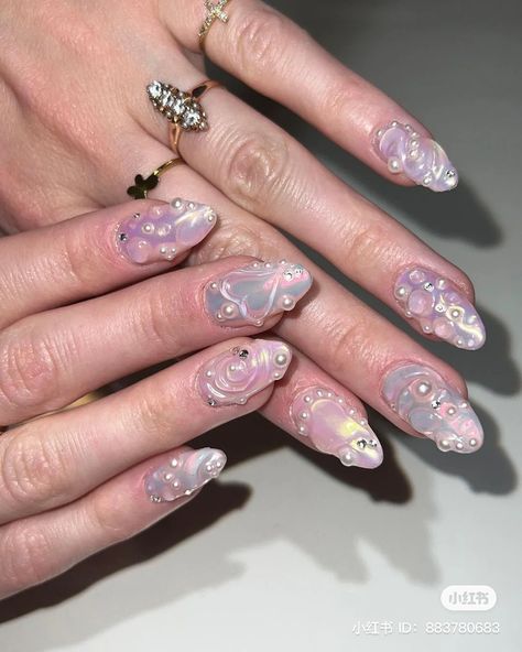 Frutiger Aero Nails, Winter Mermaid, Coquette Nails, Velvet Nails, Im Obsessed, Mermaid Nails, Pretty Gel Nails, Really Cute Nails, Cute Gel Nails