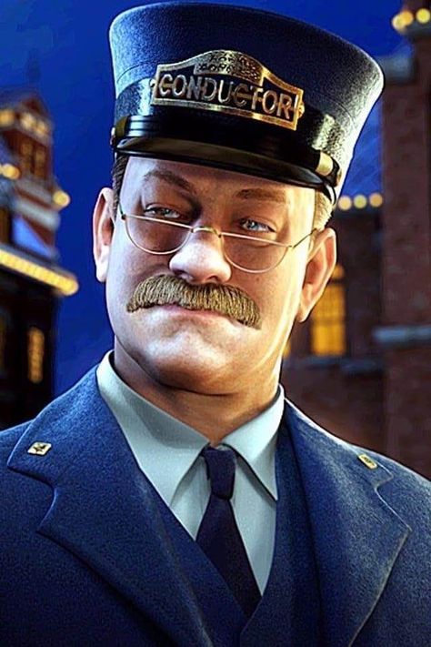 Polar Express Images, Tom Hanks Polar Express, Polar Express Characters, Polar Express Conductor, Robert Zemeckis, Polar Express Movie, Tom Hanks Movies, Christmas Movie Characters, Christmas Gallery Wall