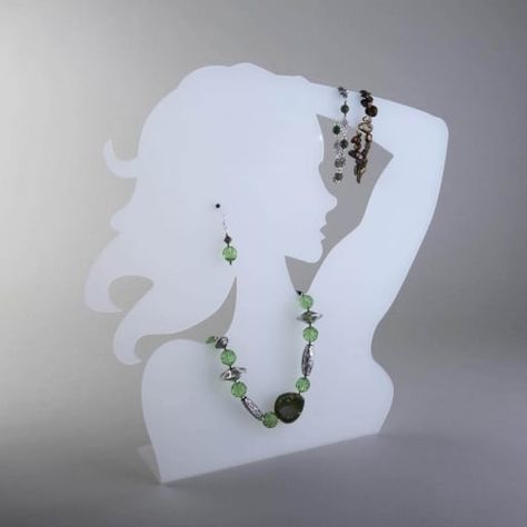 Silhouette Head, Decoration Vitrine, Jewerly Displays, Desain Pantry, Craft Stalls, Diy Jewelry Display, Earrings Sets, Craft Fair Displays, Craft Display