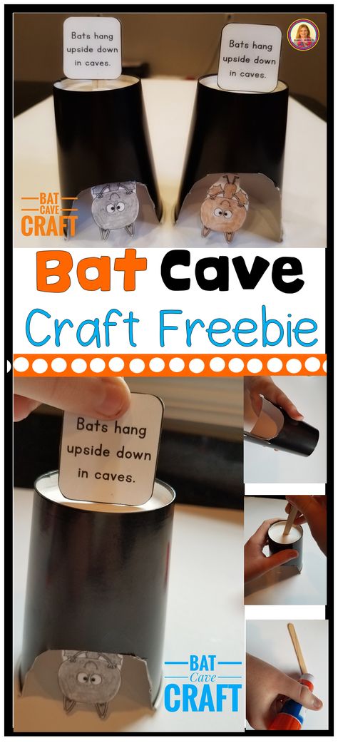 Bat Cave Craft FREEBIE Bat Habitat Projects For Kids, Bat Cave Day In The Classroom, Bat Room Transformation, Bat Cave Room Transformation, Bat Cave Ideas, Bat Cave Classroom Transformation, Bat Activities Preschool, Bats Crafts Preschool, Bat Lessons