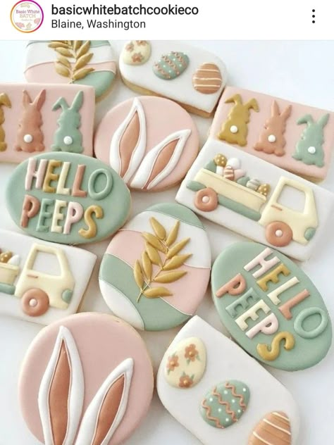 Easter Sugar Cookies Decorated, Easter Biscuits, No Bake Sugar Cookies, Rabbit Cookies, Cookie Decorations, Decorative Cookies, Easter Sugar Cookies, Easter Sweets, Spring Treats