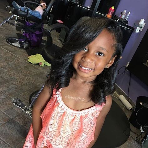 She is the cutest❤️ Hair blown out by @yadah_yadah at #miamisalon @truthhairstudio  #voiceofhair========================== Go to VoiceOfHair.com ========================= Find hairstyles and hair tips! ========================= Black Girls Hair, Silk Press Natural Hair, Lil Girl Hairstyles, Easy Hairdos, 100 Human Hair Wigs, Girls Hairstyles Braids, Black Kids Hairstyles, Girls Braids