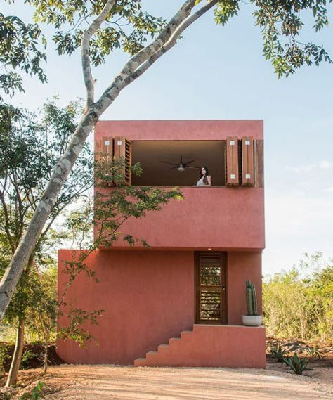 Terracota Houses, Modern Mexican Architecture, Taco Crafts, Mexico Architecture, Houses In Mexico, Mexican Architecture, Stucco Homes, Mexico House, Concrete Home