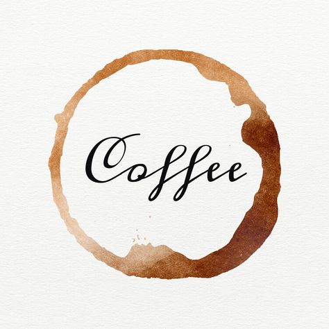 Word coffee on a brown coffee cup stain | free image by rawpixel.com / Wit Coffee Break Quotes, Word Pictures Art, Coffee Fonts, Coffee Shop Branding, Coffee Stain, Watercolor Circles, Holiday 2022, Free Illustration Images, Spilled Coffee