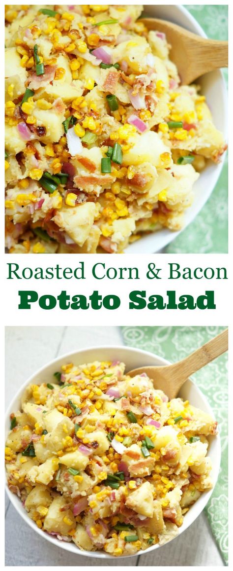 Corn Potato Salad, Brie Dip, Potato Party, Picnic Salad, Barbecue Sides, Potato Salads, Sides Dishes, Bacon Potato Salad, Super Salads