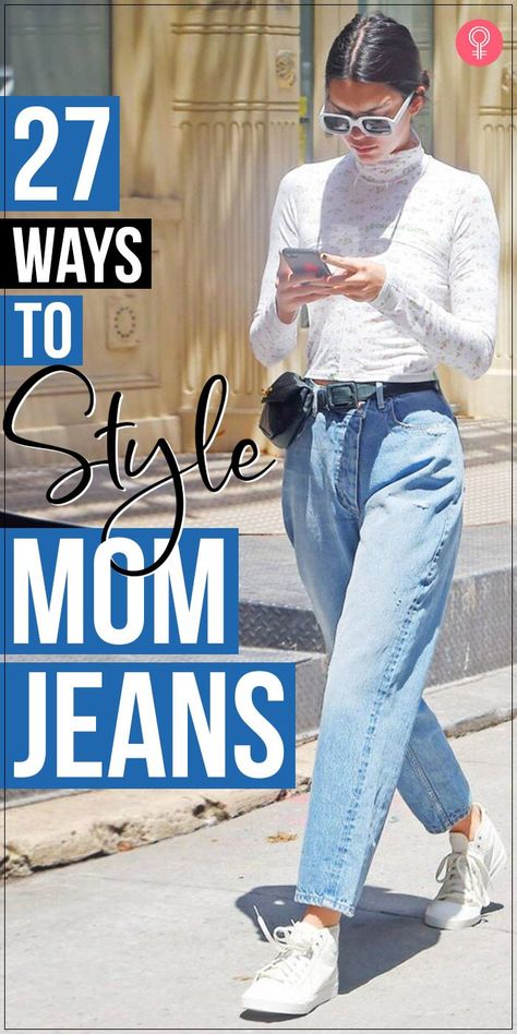 kendall jenner wearing mom jeans. woman wearing mom jeans and walking. Stylish woman in mom jeans Mom Loose Jeans Outfit, Mom Jeans Styling Ideas, High Waist Denim Pants Outfit, Broad Jeans Outfits, Pull On Jeans Outfit, Mom Pants Outfit High Waist, Mom Jeans And Shirt Outfit, Distress Jeans Outfit, Mom Jeans And Sweatshirt