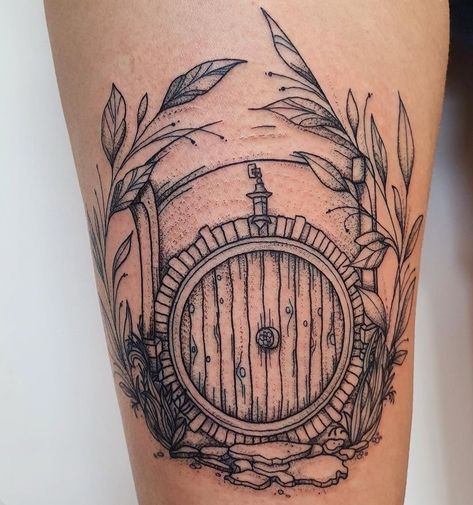 Hobbit Door Tattoo, Door Tattoos, Smaug Tattoo, Dr Who Tattoo, Hobbit Tattoo, Door Tattoo, Ring Tattoo Designs, Lotr Tattoo, Rings Tattoo