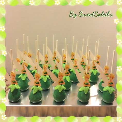 Tinkerbell Cakepops, Garden Themed Birthday Party, Garden Themed Birthday, Tinkerbell Party Theme, Magical Fairy Garden, Tinkerbell Birthday, Tinkerbell Cake, Forest Birthday Party, Belle Birthday