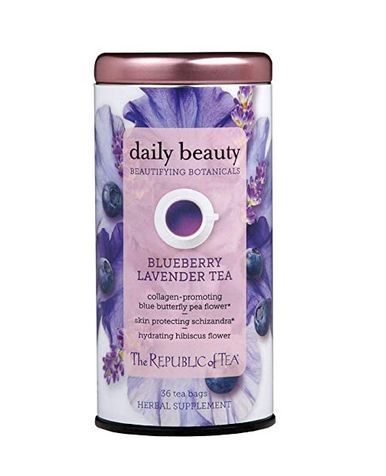 This tea is amazing! It helps protect your skin by hydrating and protecting. It contains collagen and butterfly pea flower. #amazon #amazonfinds #republicoftea #tea #butterflypeaflowertea #lavendertea #blueberrytea Blueberry Lavender, Spring Tea Party, Flower Skin, The Republic Of Tea, Caffeine Free Tea, Spring Tea, Butterfly Pea Flower, Premium Tea, Lavender Tea