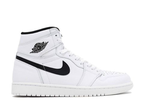 Nike Air Jordan White, Black And White Jordans, All White Shoes, High Top Jordans, Jordan 1 Sneakers, All Jordans, White Jordans, Black Jordans, Flight Club