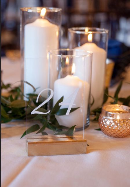 White Pillar Candle Trio Centerpiece Candle Trio Centerpiece, Pillar Candle Centerpieces, Glamorous Wedding Decorations, Candles Wedding, White Pillar Candles, Console Table Decorating, Glamorous Wedding, Candle Centerpieces, Wedding Candles