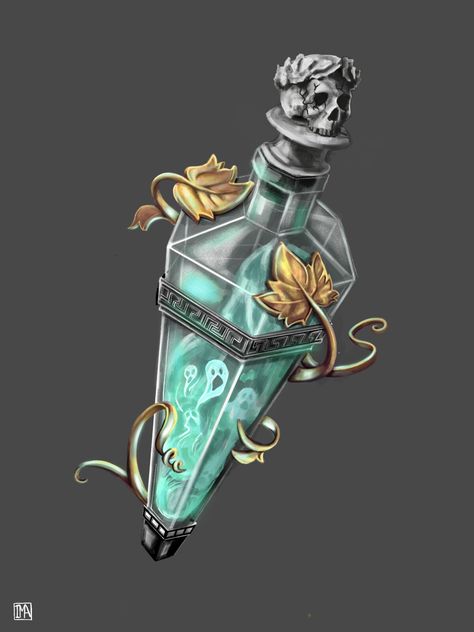 Magical Items Art, Magic Items Fantasy Art, Cool Potion Bottles, Magic Item Art, Magical Artifacts Art, Alchemy Potions, Potions Concept Art, Fantasy Items Art, Fantasy Potion Art