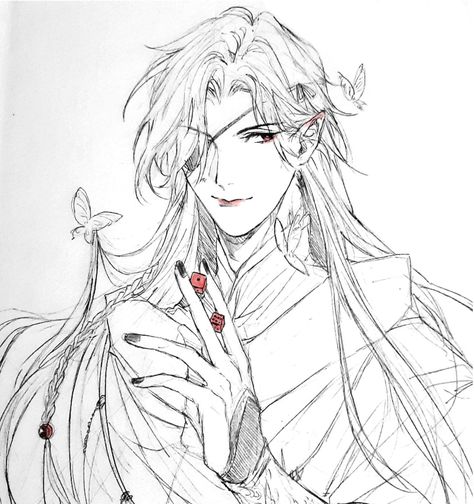 Hua Cheng, Panda Art, Character Poses, Heaven's Official Blessing, Colouring Pages, Drawings, Anime, Quick Saves, Art