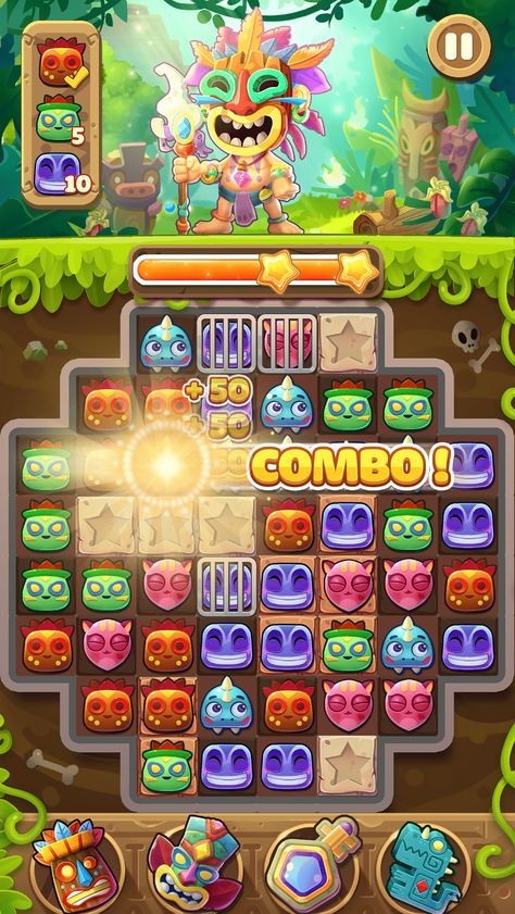 Mayan Mystery - Match 3 Mobile Game Art on Behance Mobile Game Art, Puzzle Game Ui, Match Three Games, Game Map, Paint Games, Match 3 Games, Game Gui, Vector Game, Happy Navratri Images