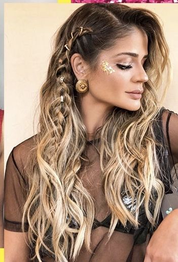 Cute summer hair cutes ideas 2023 Natural Curly Hair Festival Styles, Ibiza Hairstyle, Coachella Outfit Ideas Bohemian, Summer Festival Hair, Ibiza Hair, Coachella Hair, Holiday Party Hair, Solstice Party, Outfit Rock